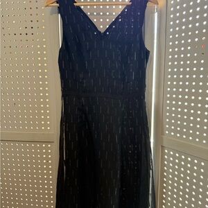 Banana Republic Black Textured Midi Dress